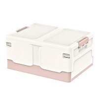 Ящик пластиковый складной белый, дно розовое, 480х360х240 мм во Владимире Ящик пластиковый складной белый, дно розовое, 480х360х240 мм во Владимире