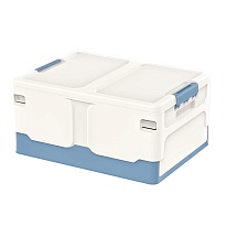 Ящик пластиковый складной белый, дно синее, 480х360х240 мм во Владимире Ящик пластиковый складной белый, дно синее, 480х360х240 мм во Владимире