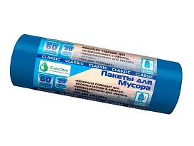 Мешки для мусора 60 л, синие, в рулоне 20 шт., ПНД, 7 мкм, 700х600 мм, MIRPACK Classik, 602051 во Владимире