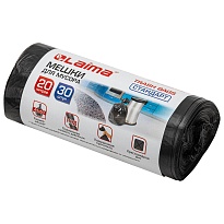 Мешки для мусора 20 л, черные, в рулоне 30 шт., ПНД, 8 мкм, 500х450 мм, LAIMA, 601376 во Владимире