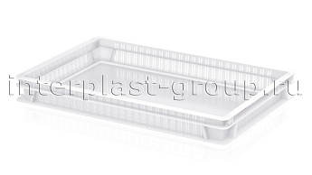 Ящик для полуфабрикатов перфорированные стенки сплошное дно белый во Владимире Ящик для полуфабрикатов перфорированные стенки сплошное дно белый во Владимире