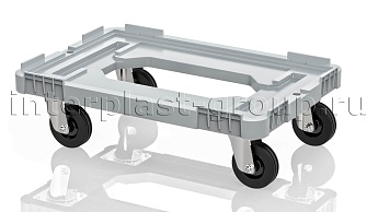 Тележка пластиковая с отверстием без тормозов серая во Владимире
