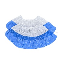 Бахилы бело-синие 1000 шт (500 пар), 48 мкм, двойная подошва, с одной резинкой, Эконом+ во Владимире