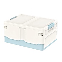 Ящик пластиковый складной белый, дно голубое, 480х360х240 мм во Владимире