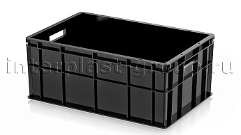Ящик для молока, мяса, овощей и фруктов сплошной усиленный черный во Владимире Ящик для молока, мяса, овощей и фруктов сплошной усиленный черный во Владимире