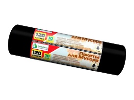 Мешки для мусора 120 л, черные, в рулоне 10 шт., ПНД, 12 мкм, 1100х700 мм, MIRPACK Classik, 1201011 во Владимире Мешки для мусора 120 л, черные, в рулоне 10 шт., ПНД, 12 мкм, 1100х700 мм, MIRPACK Classik, 1201011 во Владимире