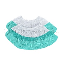 Бахилы бело-бирюзовые 1000 шт (500 пар), 48 мкм, двойная подошва, с одной резинкой, Эконом+ во Владимире