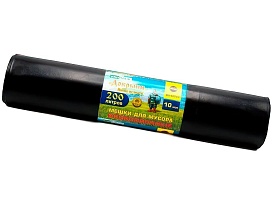 Мешки для мусора 200 л, ароматизированные, черные, в рулоне 10 шт., ПВД, 100 мкм, 1200х800 мм, Добрыня, Dob20010black во Владимире