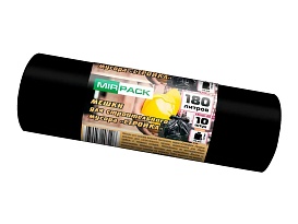 Мешки для мусора 180 л, ароматизированные, черные, в рулоне 10 шт., ПВД, 70 мкм, 1100х930 мм, СТРОЙКА, S18010110 во Владимире