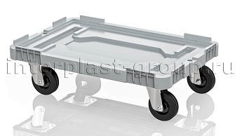 Тележка пластиковая сплошная без тормозов серая во Владимире