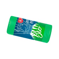 Мешки для мусора 20 л, биоразлагаемые, зеленые, в рулоне 30 шт., ПНД, 8 мкм, 500х400 мм, БИО, МБ2097 (МНБ 20-30ж) во Владимире