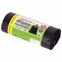 Мешки для мусора 30 л, черные, в рулоне 30 шт., ПНД, 7 мкм, 550х480 мм, Любаша, 608089 во Владимире