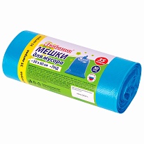 Мешки для мусора 35 л, синие, в рулоне 30 шт., ПНД, 10 мкм, 600х500 мм, Любаша, 608091 во Владимире