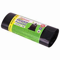 ММешки для мусора 60 л, черные, в рулоне 20 шт., ПНД, 8 мкм, 650х580 мм, Любаша, 608092 во Владимире ММешки для мусора 60 л, черные, в рулоне 20 шт., ПНД, 8 мкм, 650х580 мм, Любаша, 608092 во Владимире