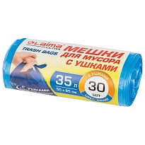 Мешки для мусора 35 л, с ушками, синие, в рулоне 30 шт., ПНД, 11 мкм, 650х500 мм, LAIMA ULTRA, 607684 во Владимире Мешки для мусора 35 л, с ушками, синие, в рулоне 30 шт., ПНД, 11 мкм, 650х500 мм, LAIMA ULTRA, 607684 во Владимире