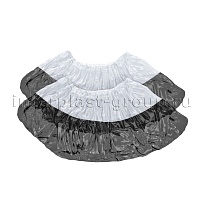 Бахилы бело-черные 1000 шт (500 пар), 48 мкм, двойная подошва, с одной резинкой, Эконом+ во Владимире