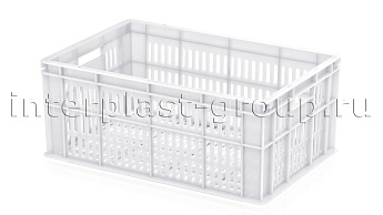 Ящик для молока, мяса, овощей и фруктов большая перфорация дно перфорированное белый во Владимире