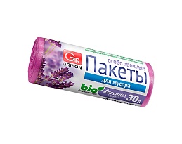 Мешки для мусора 30 л, ароматизированные, Лаванда, сиреневые, в рулоне 20 шт., ПНД, 9 мкм, 560х530 мм, GRIFON Aroma, 101-020 La во Владимире