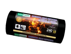 Мешки для мусора 240 л, ароматизированные, черные, в рулоне 10 шт., ПВД 40 мкм, 1500х1100 мм, СИЛАЧИ, sil24011110 во Владимире