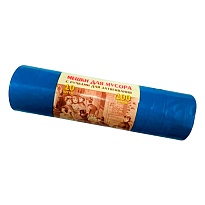 Мешки для мусора 100 л, с завязками, синие, в рулоне 10 шт., ПВД, 40 мкм, 840х670 мм, Концепция Быта Vitalux, 604933 во Владимире