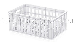 Ящик пластиковый для молока, мяса, овощей и фруктов белый