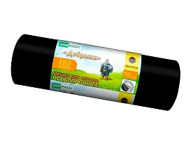 Мешки для мусора 180 л, ароматизированные, черные, в рулоне 10 шт., ПВД, 100 мкм, 1100х930 мм, Добрыня, Dob18010black во Владимире