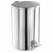Ведро для мусора с педалью, усиленное, ТИТАН, 10 л, кольцо под мешок, нержавеющая сталь, хром во Владимире